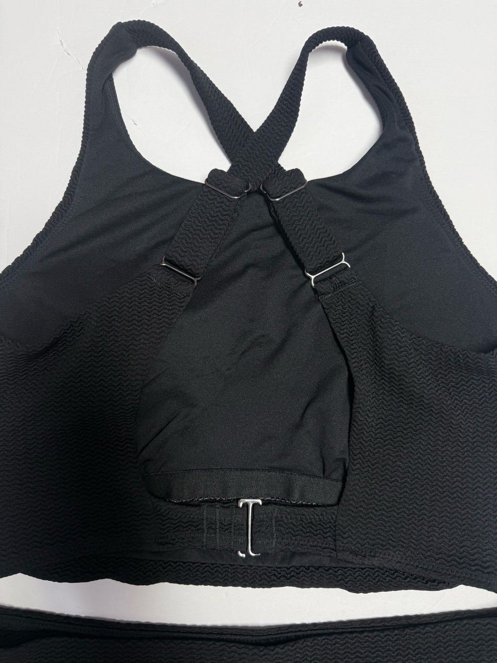 NWT Eddie Bauer Women’s Black textured High-Neck Swim Set - Top & Boyshorts M - Picture 8 of 16
